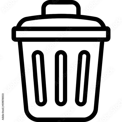 Trash bin outline icon vector