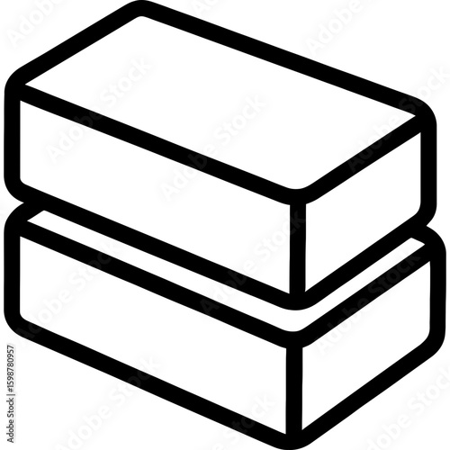 Yoga blocks stacked outline icon vector