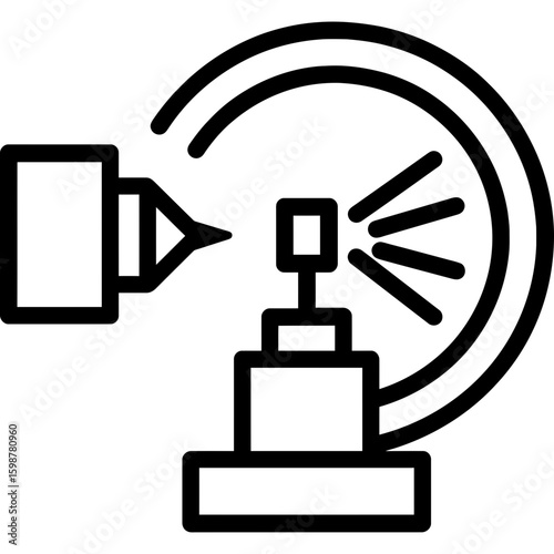 X-ray diffractometer outline icon vector