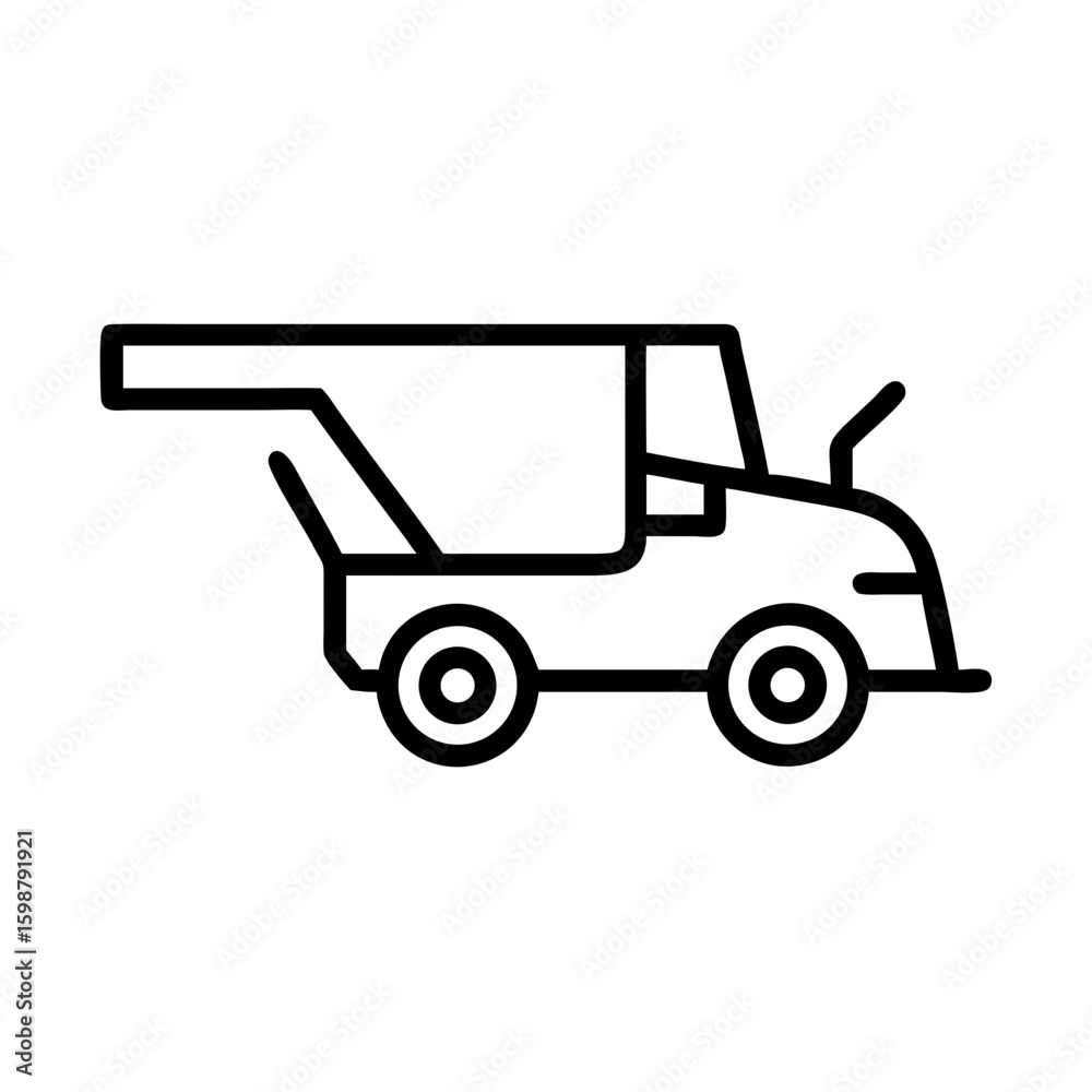 Fototapeta premium Combine cab interior illustrated for agricultural machinery use. Combine cab detailed interior showcases vehicle for harvest season. Use combine cab interior for farming equipment, industry,