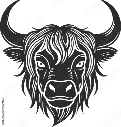 Foto Highland Cattle Head Mascot