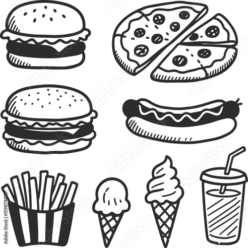 Fast Food Doodle Set


