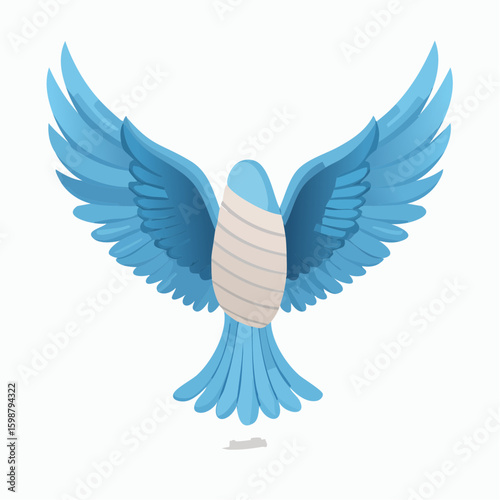 Bird wing wrapped in gauze, metaphor for emotional vulnerability and the process of gentle healing.