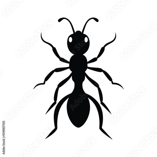 Insect silhouette vector illustration of a fire ant.