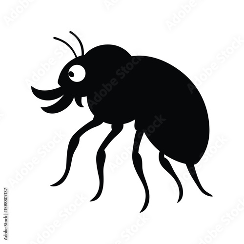 Insect silhouette vector illustration of a flea.