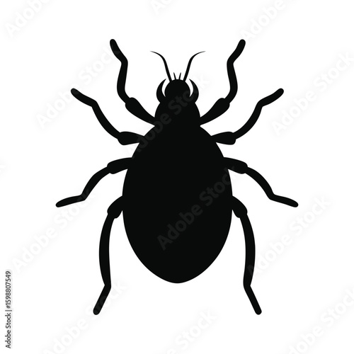 Insect silhouette vector illustration of a tick.