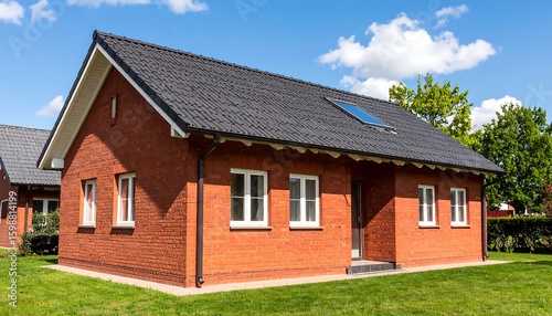 Wallpaper Mural Brick house under a partly cloudy sky Torontodigital.ca
