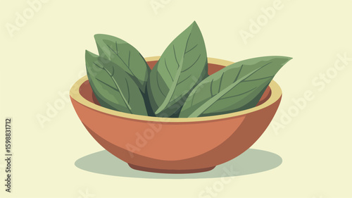 Bay Leaf Flat Icon for Borscht Soup - Handdrawn Vector Illustration
