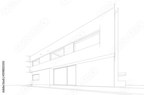 architectural drawing 3d vector illustration