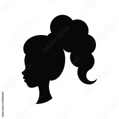 High curly ponytail hairstyle with volume and bounce design