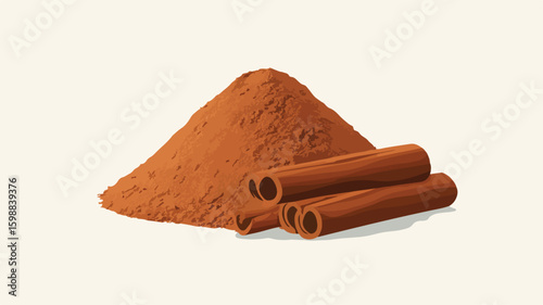 Cinnamon Powder Icon Vector Isolated Transparent