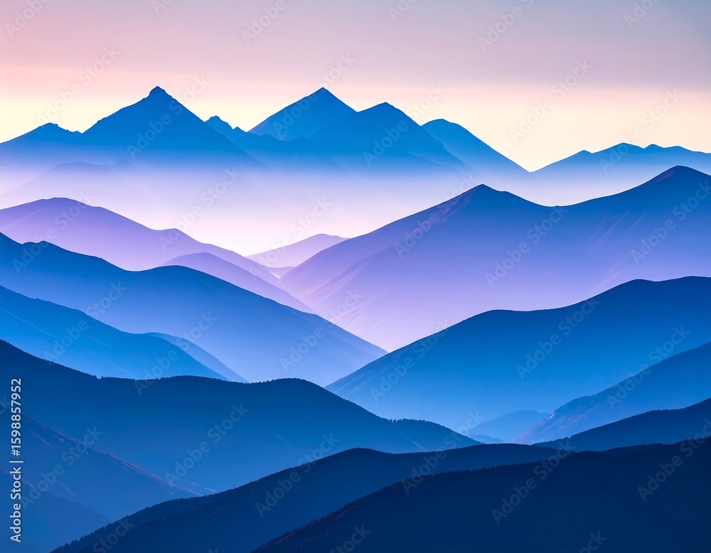 Obraz premium Misty mountain range