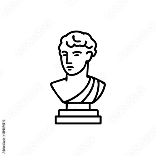 line icon gypsum bust vector on white background
Vector line icon on white background
