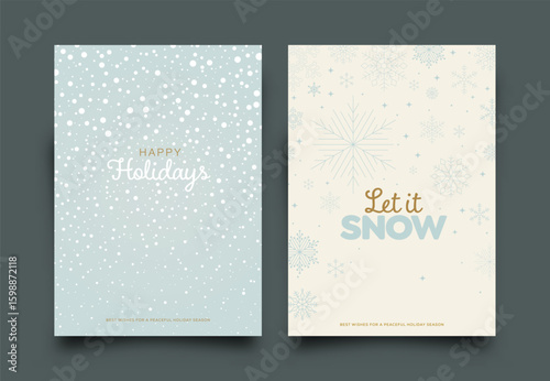 Holiday Greeting Card Collection. Vector Illustration.