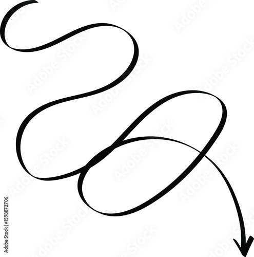 Hand-drawn arrow icon black marker, curved vector design isolated on transparent background, educational direction pointer, web navigation symbol, business highlight indicator, sketch-style up arrow 