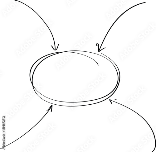 Hand Drawn Arrow Vector with Circle Sketch for Highlighting and Notes, Apps, Slides, Website Design, and Logos

