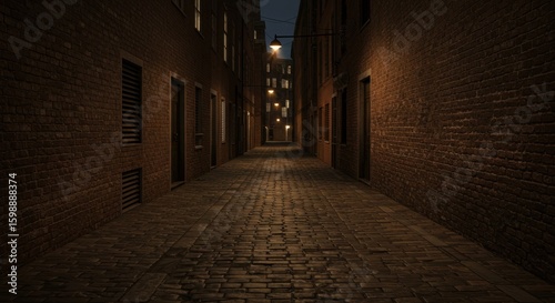 Narrow alley at night