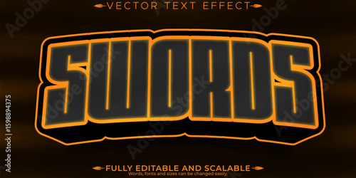 Legend game text effect, editable hero and warrior text style