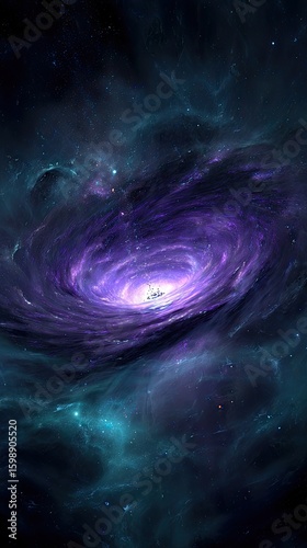 Spiral Galaxy With Vibrant Colors In Deep Space