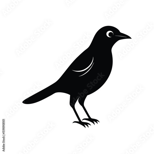 an oriole full black silhouette vector illustration on white background