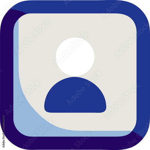 Blue and white user icon, male profile or default avatar
