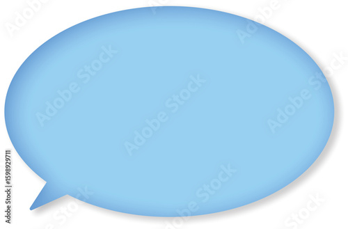 青い楕円形のふきだし。ドロップシャドウがある。使いやすい楕円形