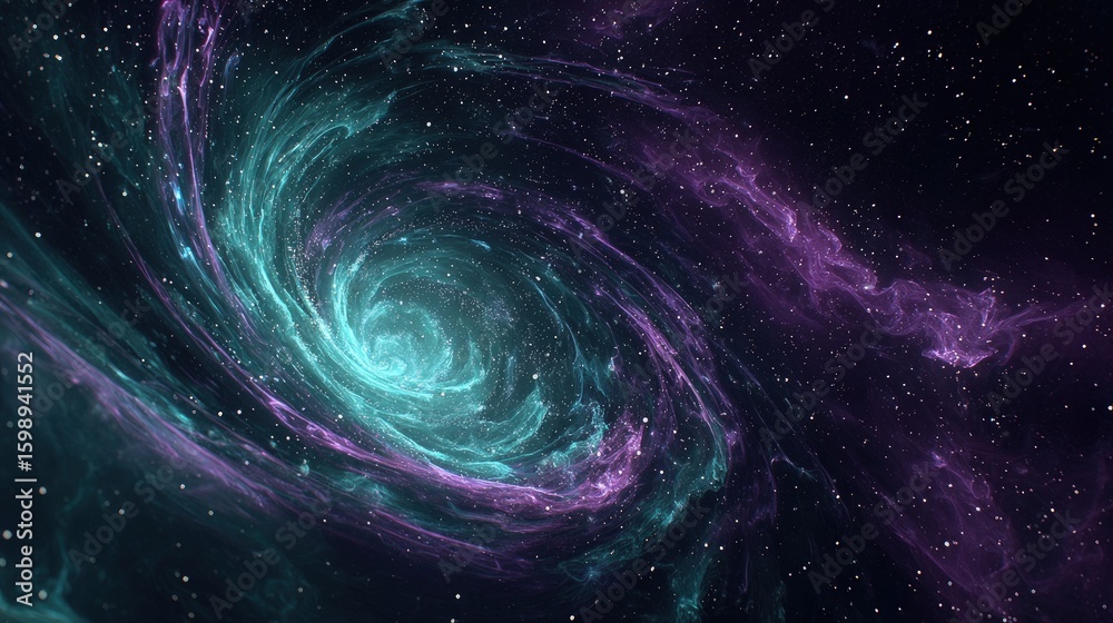 Fototapeta premium Colorful Spiral Galaxy In Space