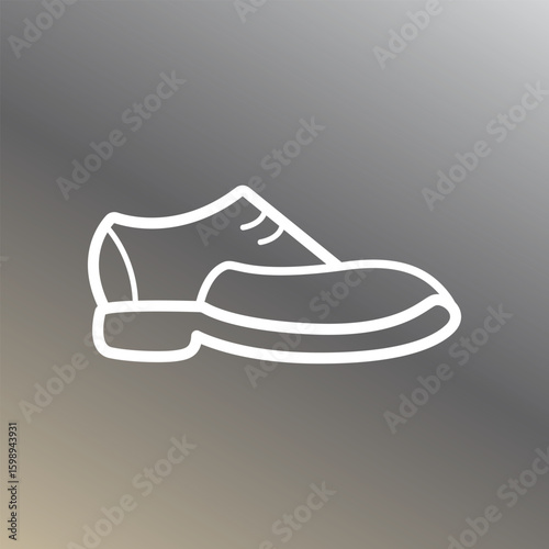 Dress shoes icon in clean white outline on gradient background