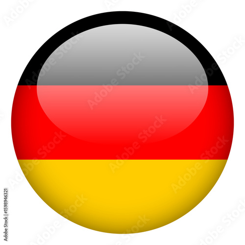 Free Download Flag of Germany. National flag of Germany in glossy 3D button form on white background with accurate size and colors. Circle Button Icon Flag. Vector Illustration. - GFXLoad
