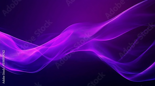 Abstract Flowing Purple Wave Background with Light Streaks and Dark Undertones