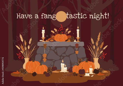 Halloween Mantlepiece Decoration with Text