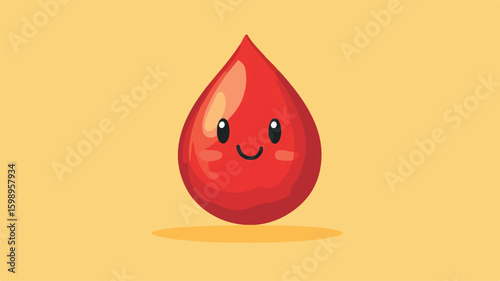 Vivid Blood Drop Character Vector Illustration for Medical Designs
