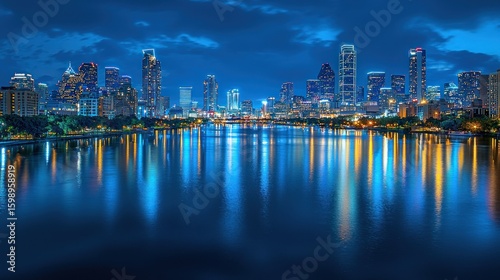 Dallas Skyline Night Reflection: A Breathtaking Panorama