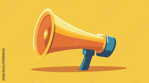 Megaphone Concept Illustration in Simple Flat Vector Design