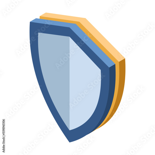 Isometric shield. Isometric internet security shield. Network data security. Cyber data security. Protection network security. Isometric technology