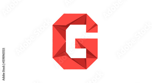 Vector download red origami g letter vector illustration design for logo branding and creative graphic projects