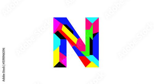 Free Download Vector abstract colorful letter n design vector illustration graphic element for creative projects and design needs - GFXLoad