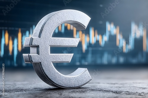 Wallpaper Mural Euro Symbol with Stock Market Chart Background - Currency, Finance, Investment Torontodigital.ca