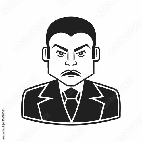 Vector illustration of an angry man in a suit