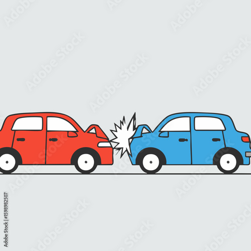 Vector Illustration of a Car Collision