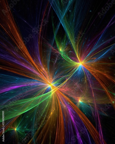 Abstract Colorful Explosion Of Light