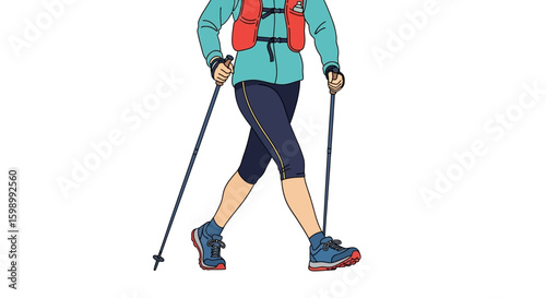 Illustration of lacrosse player running with stick
