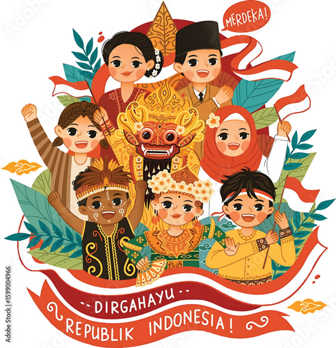 Celebrate Indonesian Independence Day A Vibrant Depiction of Unity, Culture, and National Pride