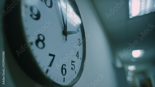 Wallpaper Mural Clock on Wall in Hospital Hallway - Time Passing, Medical Waiting, Doctor's Office Torontodigital.ca