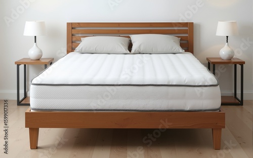 Simple mattress front view photography. High quality