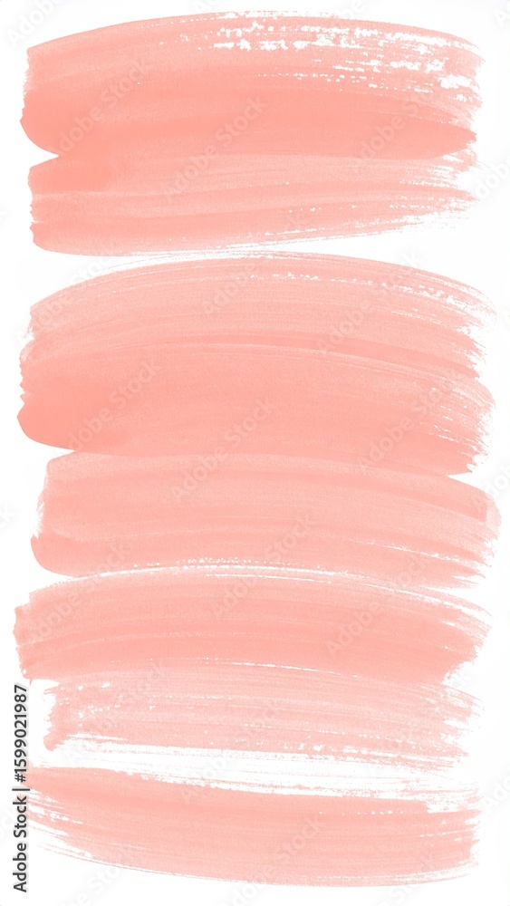 Hand Painted Acrylic Brush Stroke Texture In Coral Color With Vertical Composition And White Background Hand Painted Acrylic Brush Stroke Texture In Coral Color With Vertical Composition And White Background