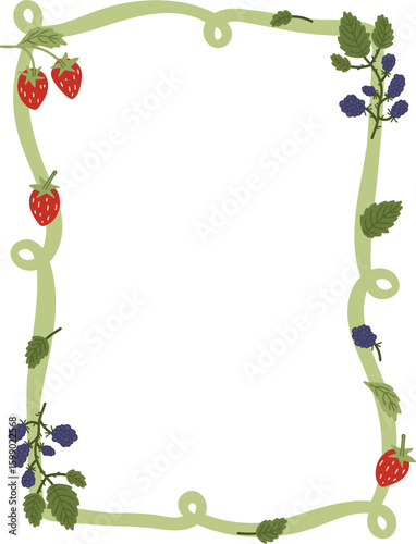 Berry Vine Frame with Leaves
