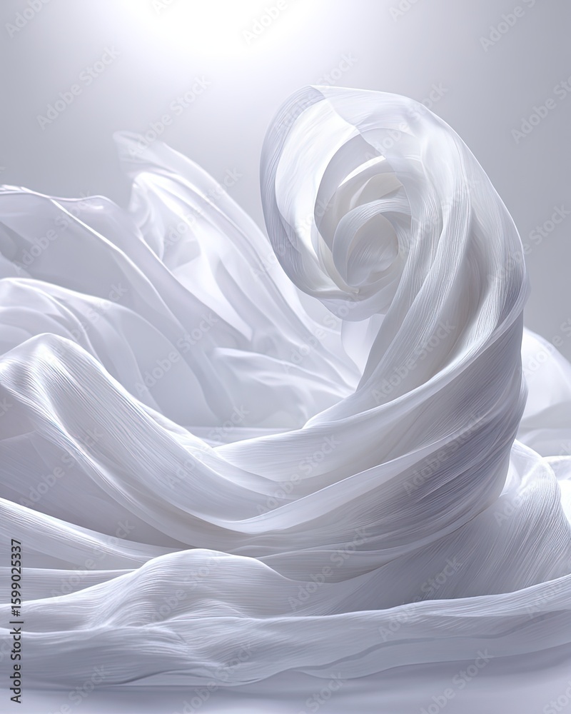 Obraz premium White Fabric Drape Studio Shot