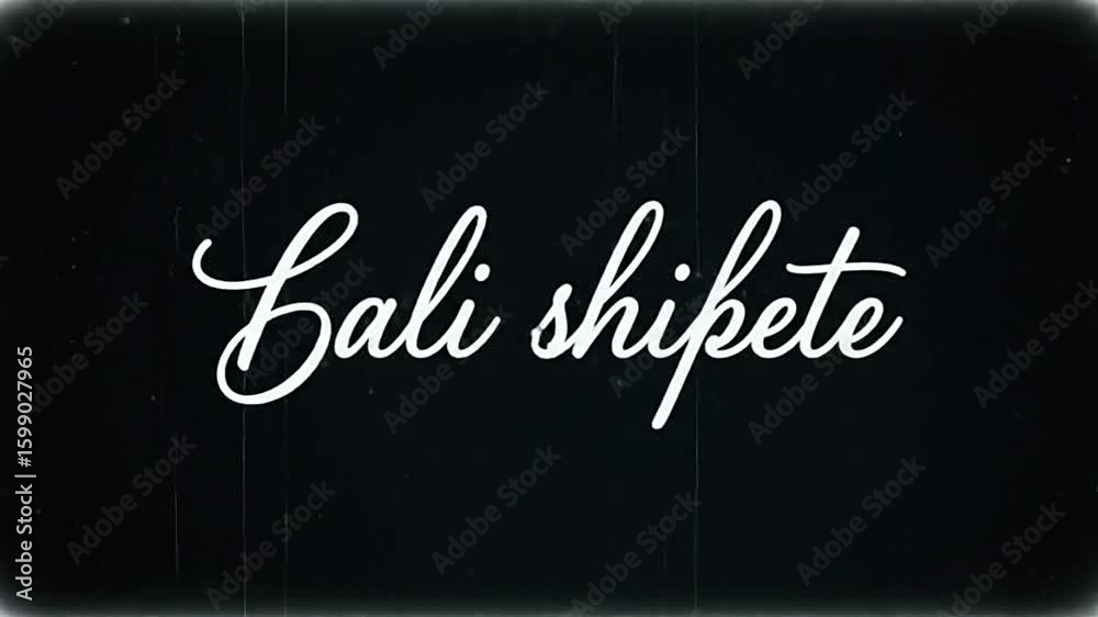 Retro Style Black Background White Script Lali Shipete Text Grunge Film Overlay Scratches Dust Particles Old Movie Effect Visual