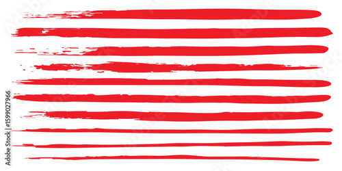 red line, grunge brush strokes, ink paint, hand drawn brush strokes, grunge background, vector texture isolated on white background